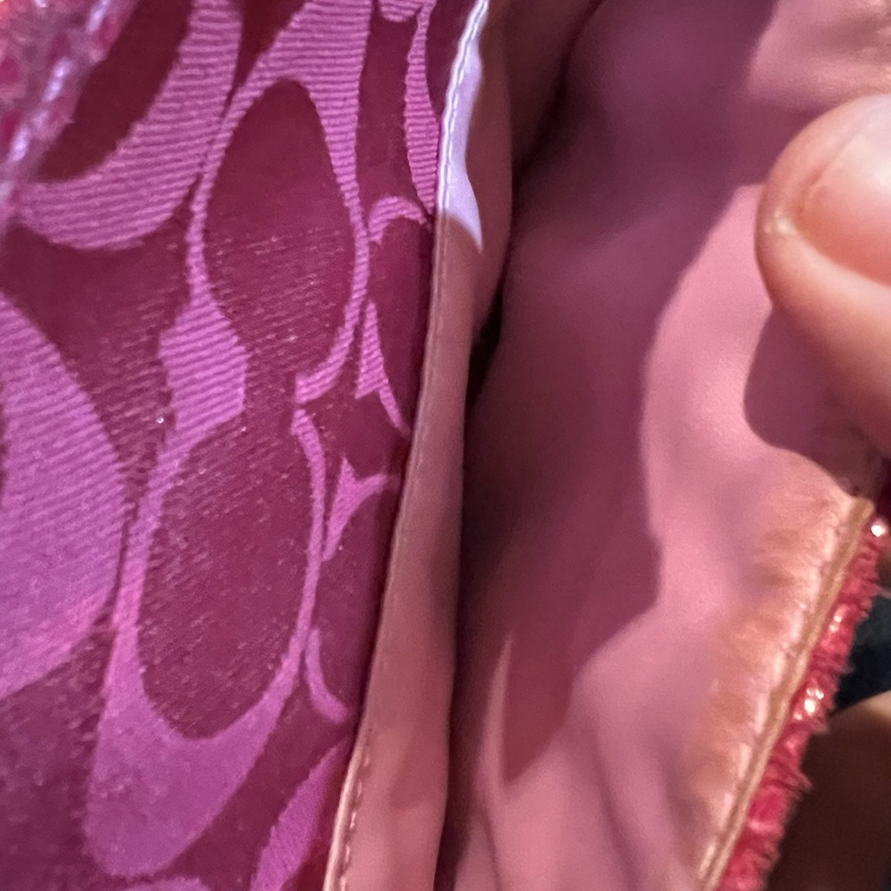 Coach Python Pink Signature Monogram Crossbody Ba… - image 7